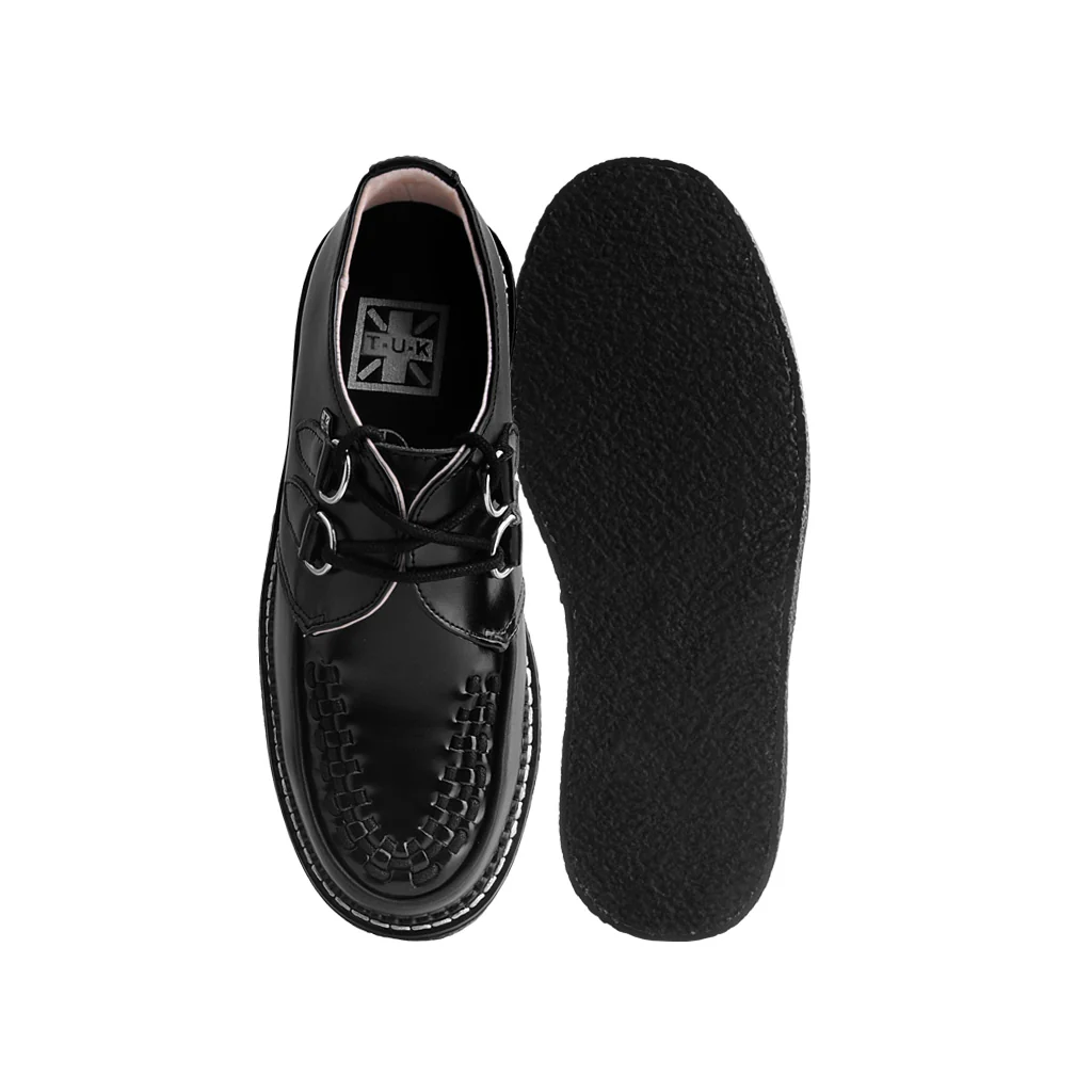 1970 Original Creeper Black Leather & White Stitch - Image 2