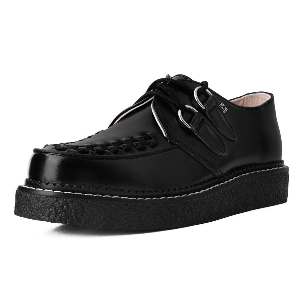 1970 Original Creeper Black Leather & White Stitch - Image 3
