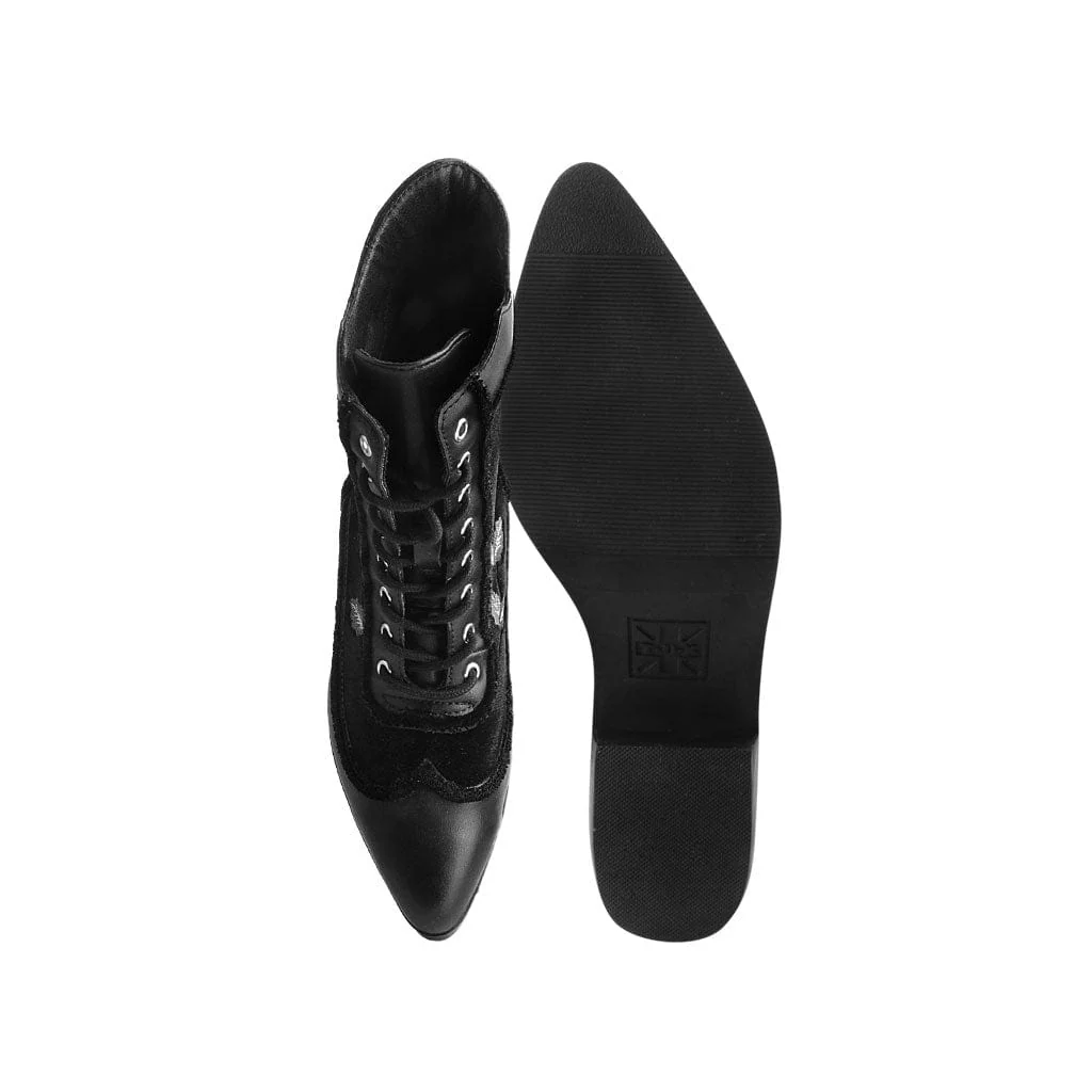 Anarchic Pointed Cuban Heel Boot Black Velvet - Image 6