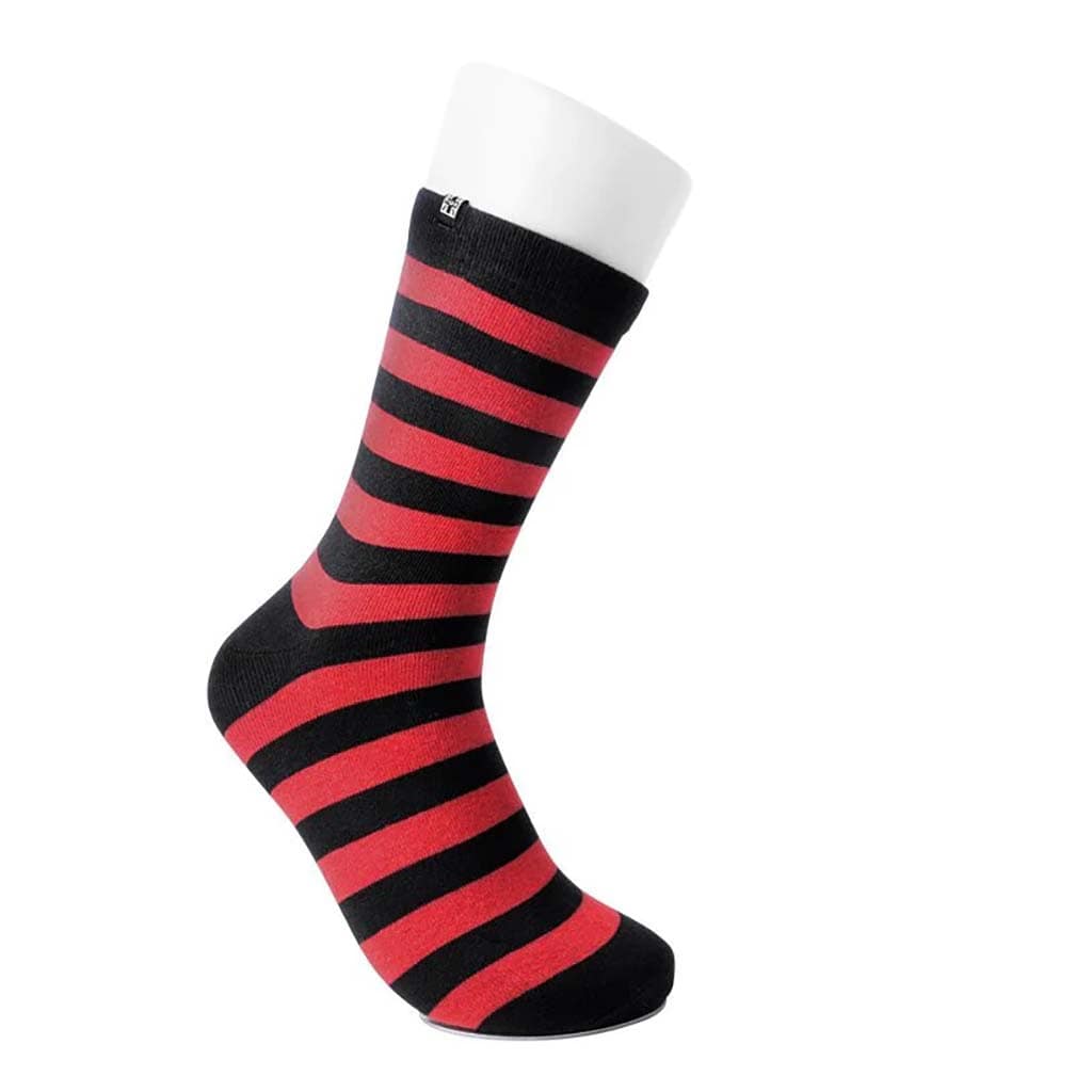 Crew Sock Red & Black Stripe Womens - Image 3