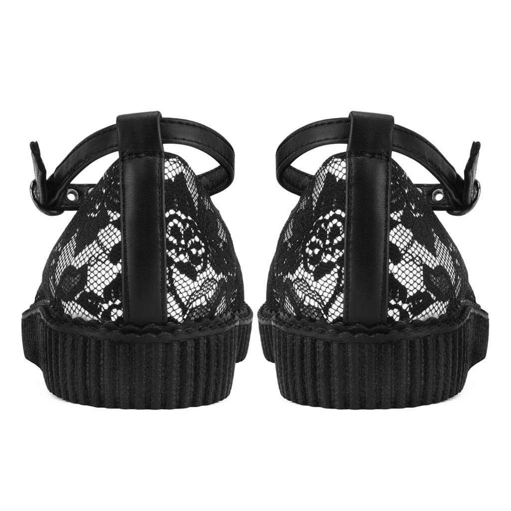 Ballet Creeper Ankle Strap Black/White Lace - Image 6