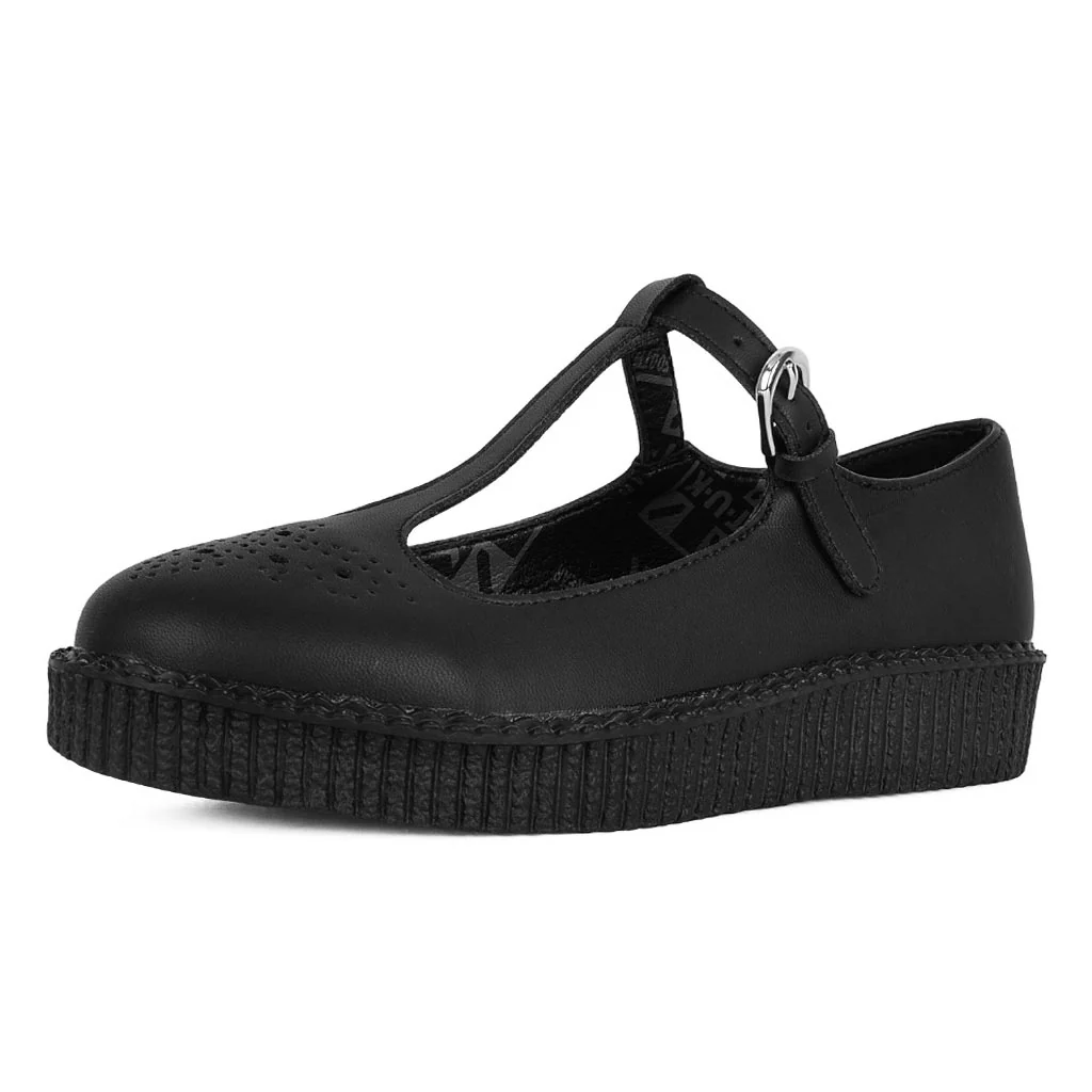 Ballet Creeper Single Strap Black Vegan Leather - Image 4