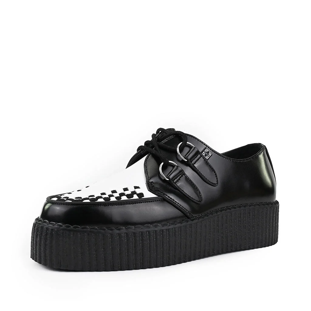 Viva High Creeper Black & White Leather - Image 3