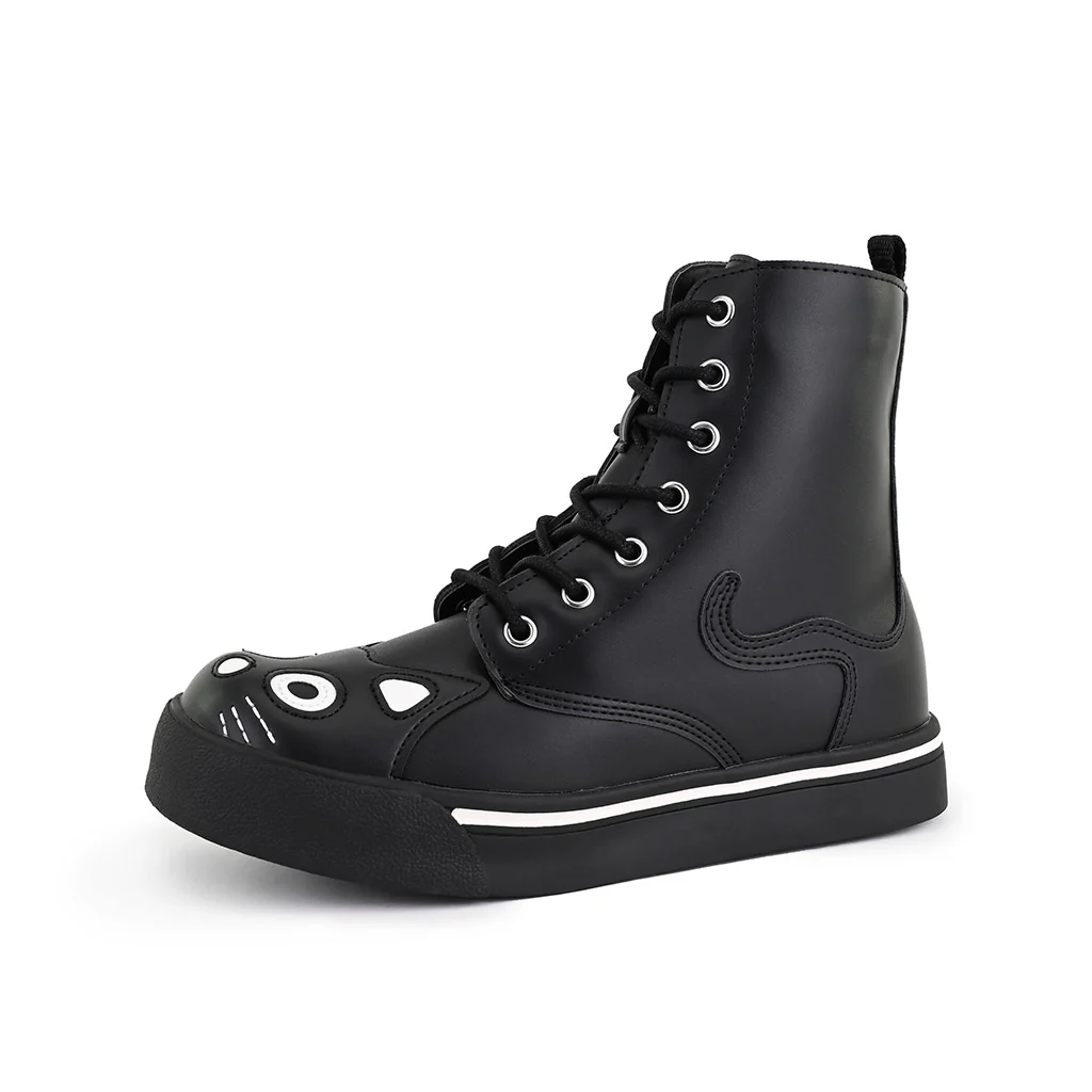 Kitty Combat Boot Black Vegan Leather - Image 4