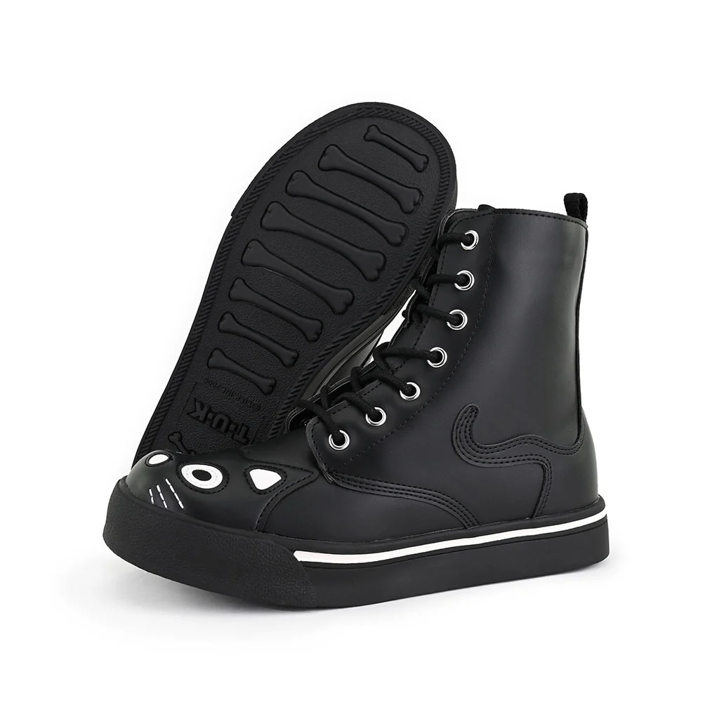 Kitty Combat Boot Black Vegan Leather - Image 5