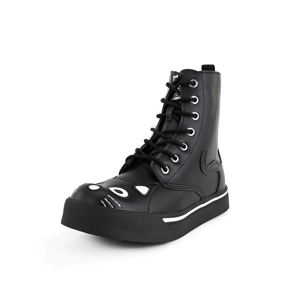 Kitty Combat Boot Black Vegan Leather - Image 6