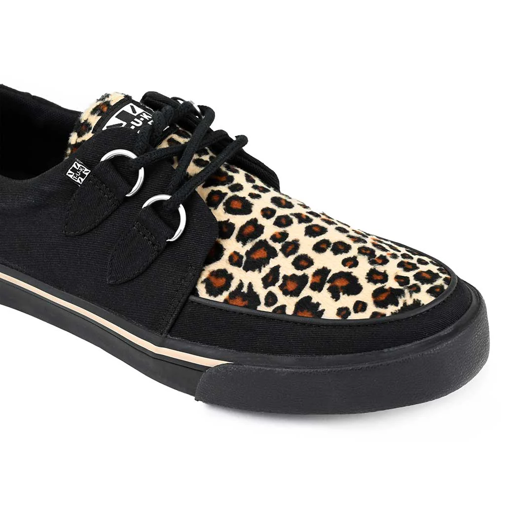 Creeper Sneaker Black Canvas & Leopard Print - Image 5