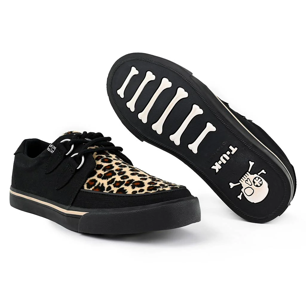 Creeper Sneaker Black Canvas & Leopard Print - Image 6
