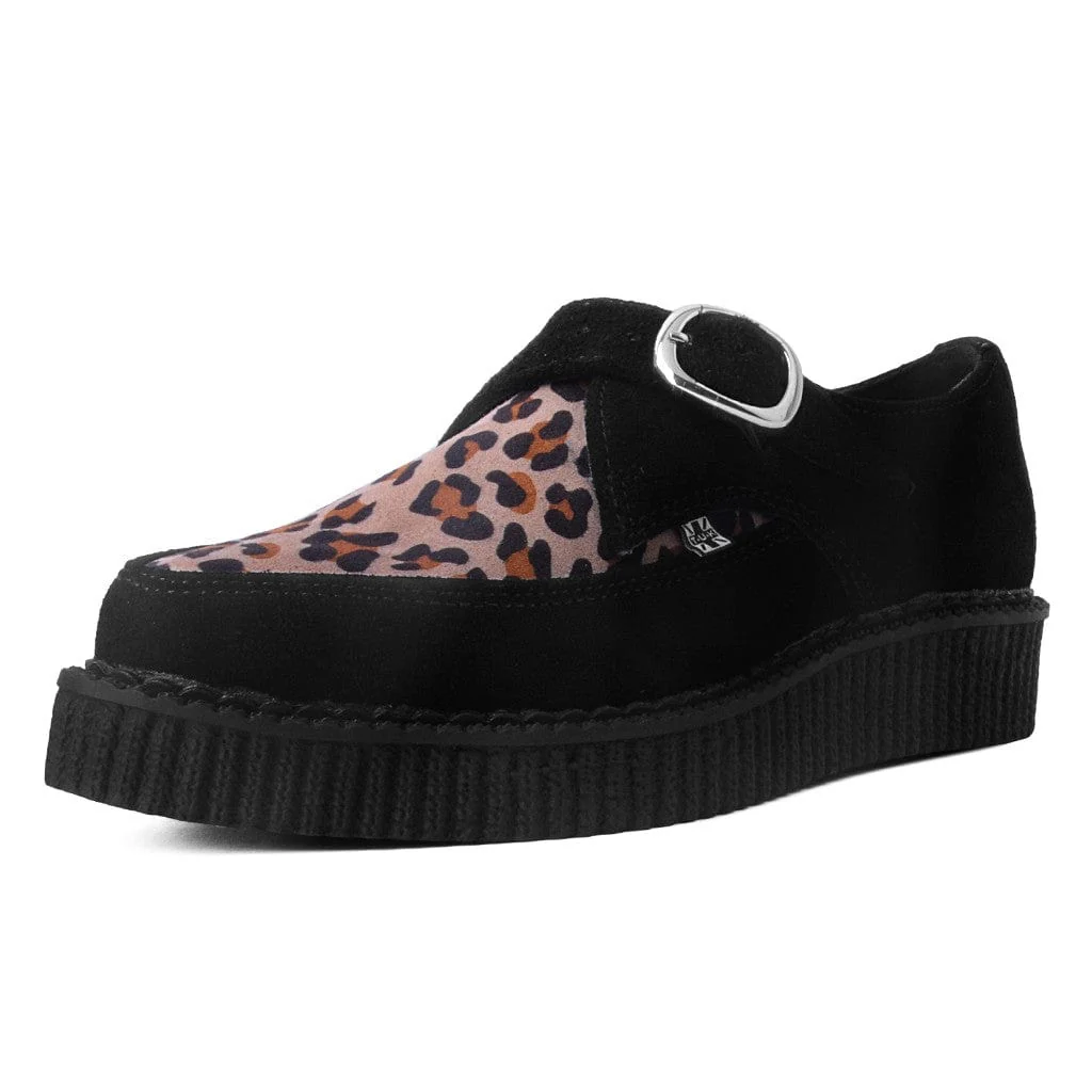 Pointed Creeper  Black Suede & Leopard Print - Image 3