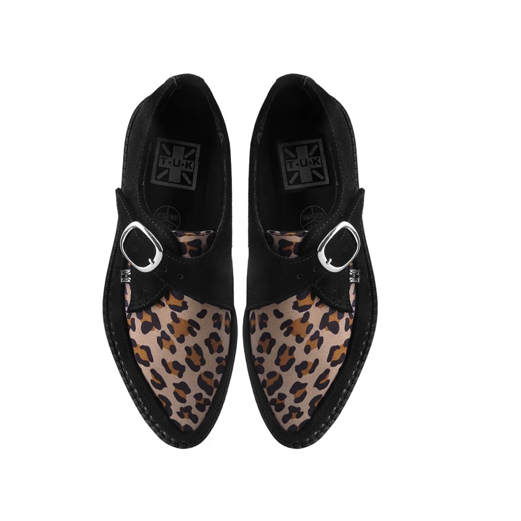 Pointed Creeper  Black Suede & Leopard Print - Image 5