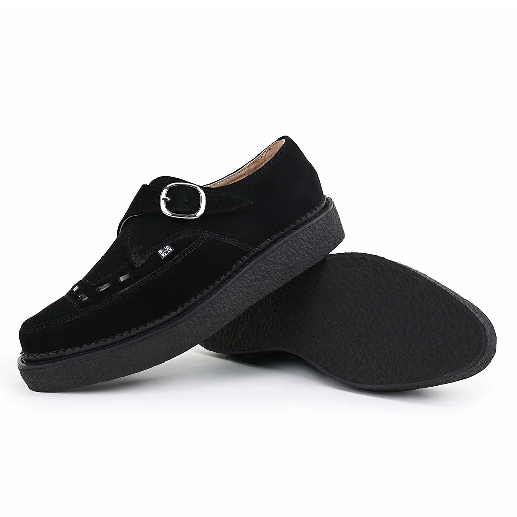 1970 Original Pointed Creeper Black Suede & Monk Buckle - Image 4