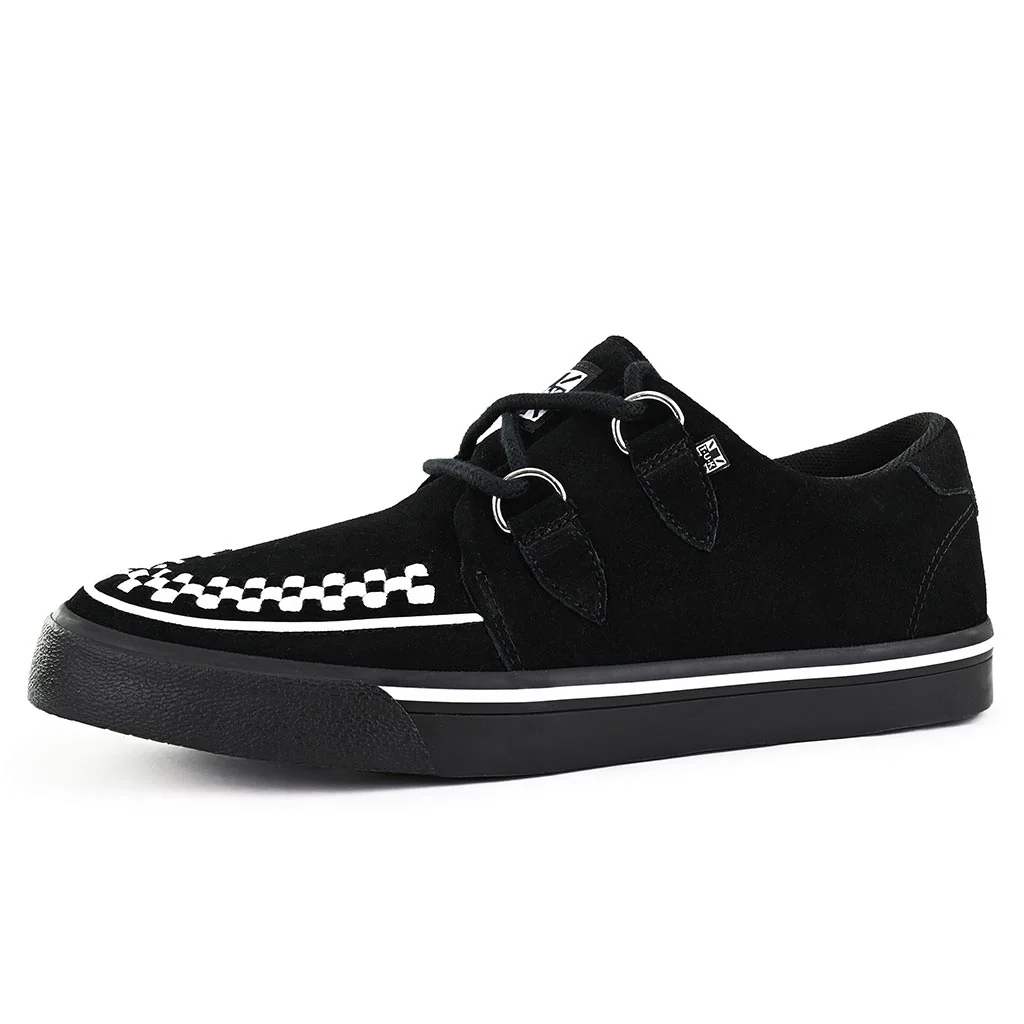 Creeper Sneaker Black Suede & White Interlace - Image 3