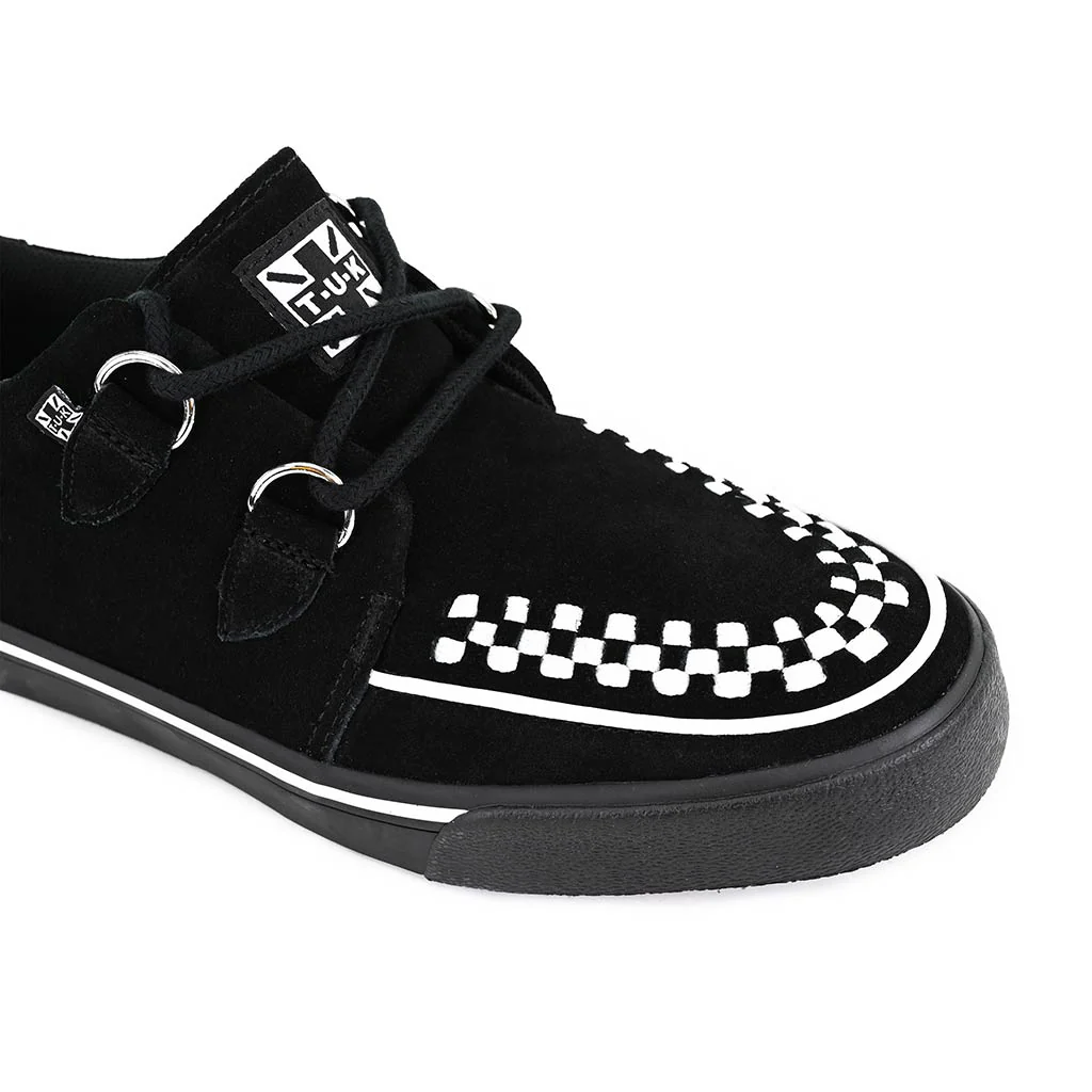 Creeper Sneaker Black Suede & White Interlace - Image 6
