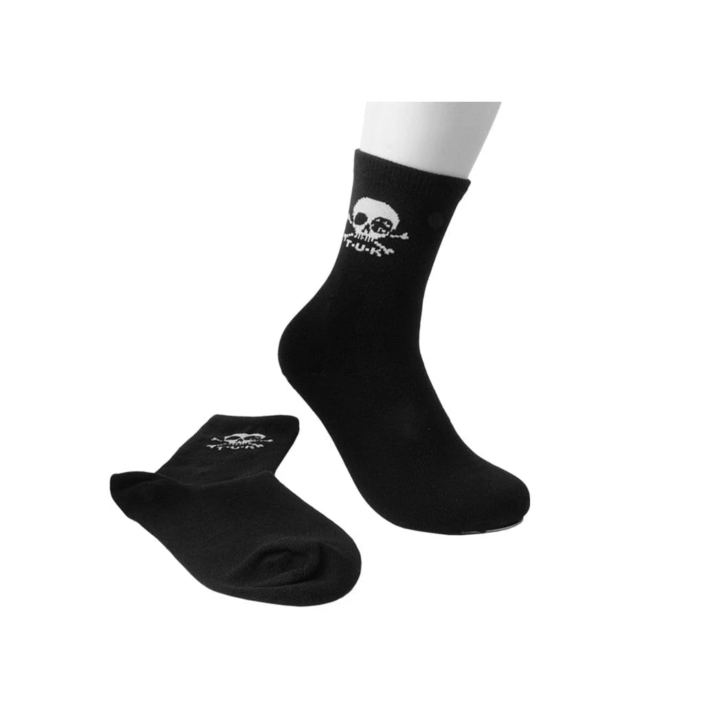 Crew Sock Black Skull Logo Women's - Image 4