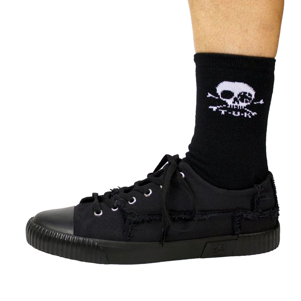 Crew Sock Black Skull Logo Women's - Image 5