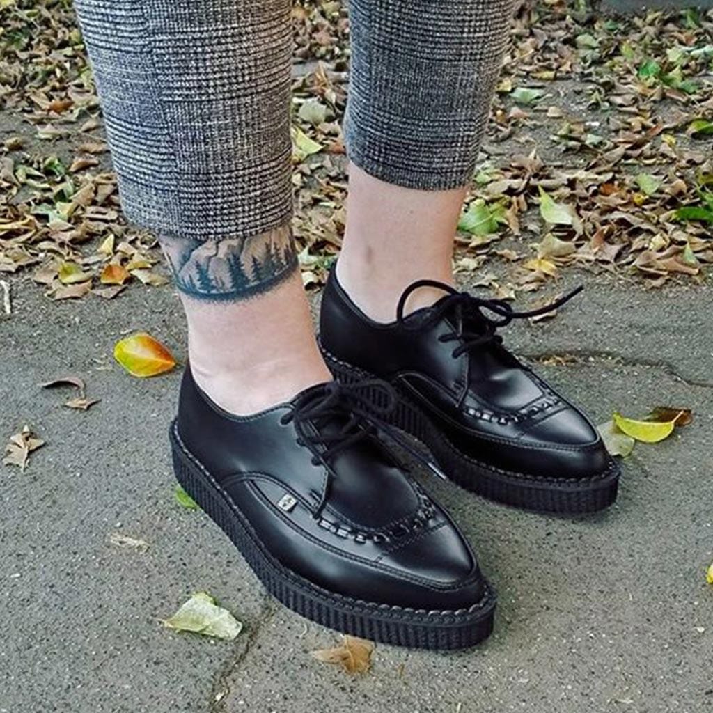 Pointed Creeper Lace Up Black TUKskin™ - Image 2