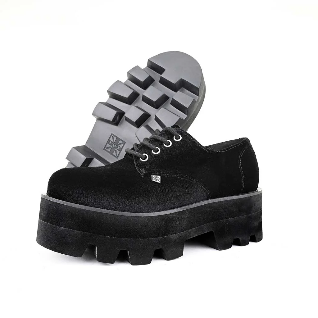 Dino Lug Stacked Sole Black Velvet - Image 5