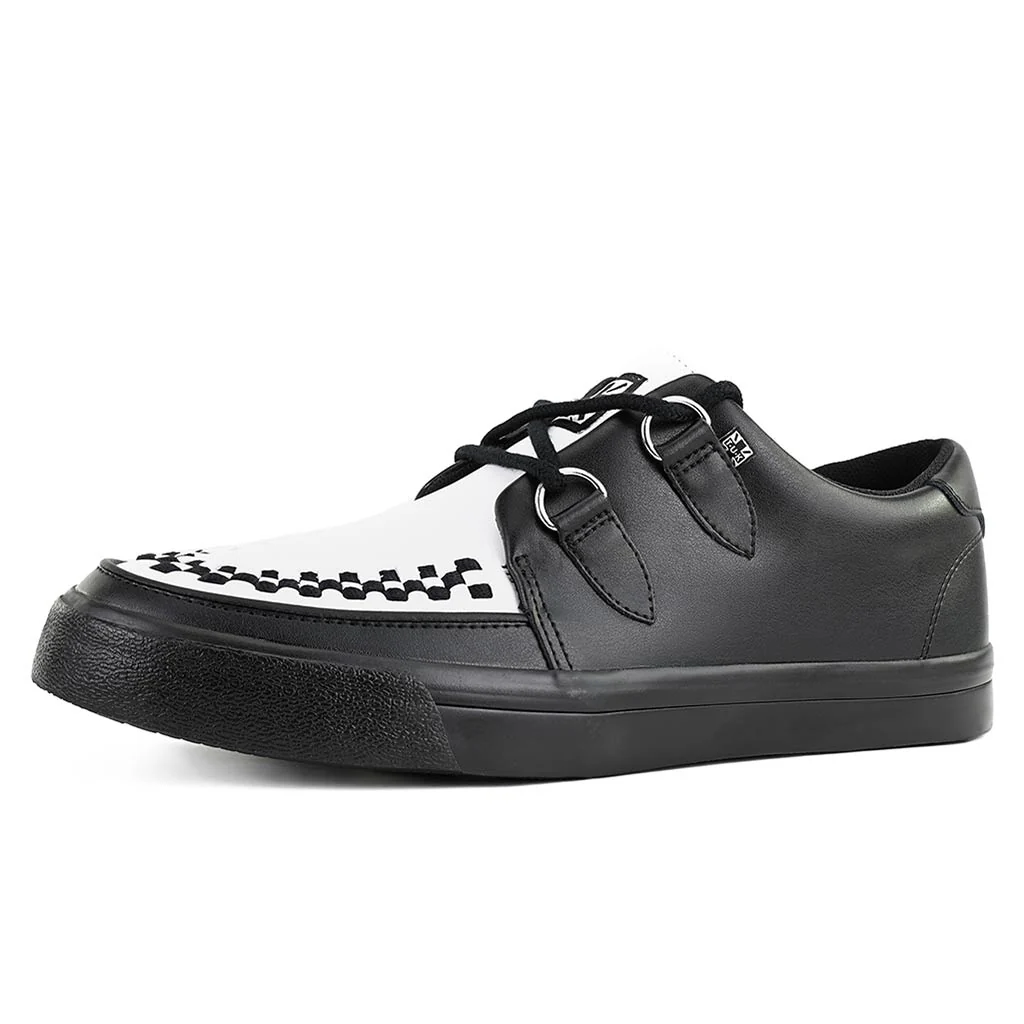 Creeper Sneaker Black & White Leather - Image 3