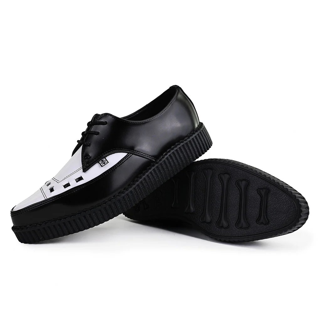 Pointed Creeper Black & White Leather - Image 4