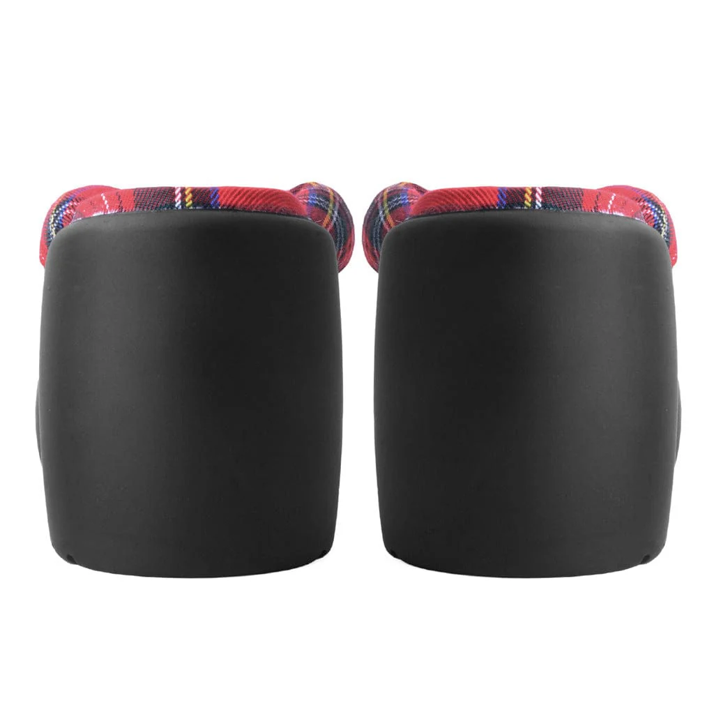 Bubble Heel Platform Thongs Red Tartan - Image 5