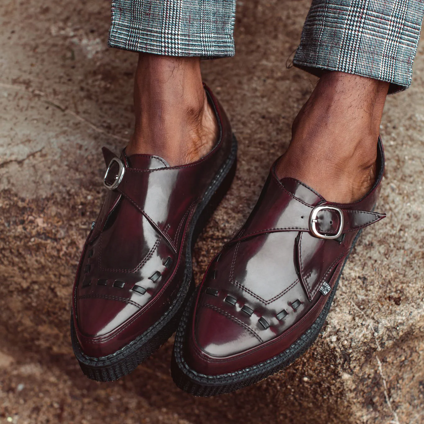 Pointed Creeper Monk Buckle Burgundy TUKskin™ - Image 2