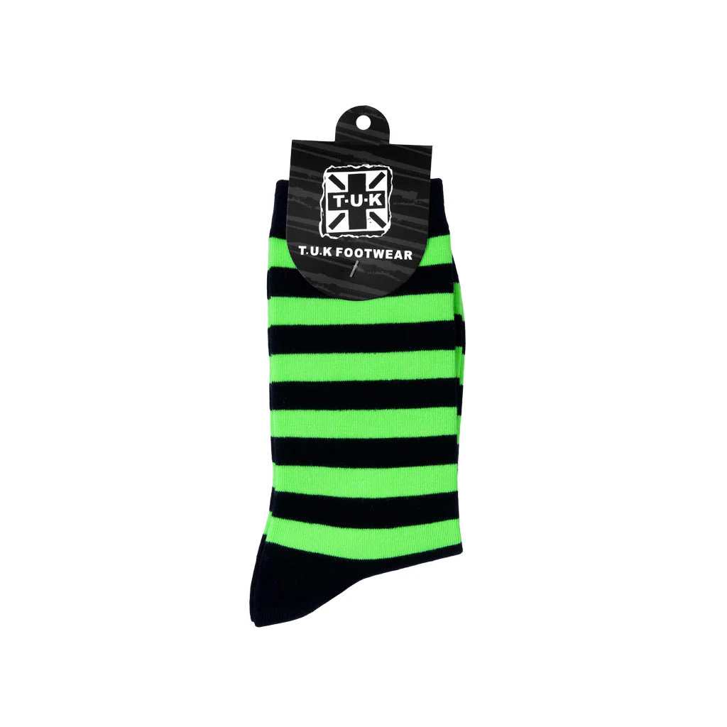 Crew Sock Black & Green Stripe Men's - Image 3
