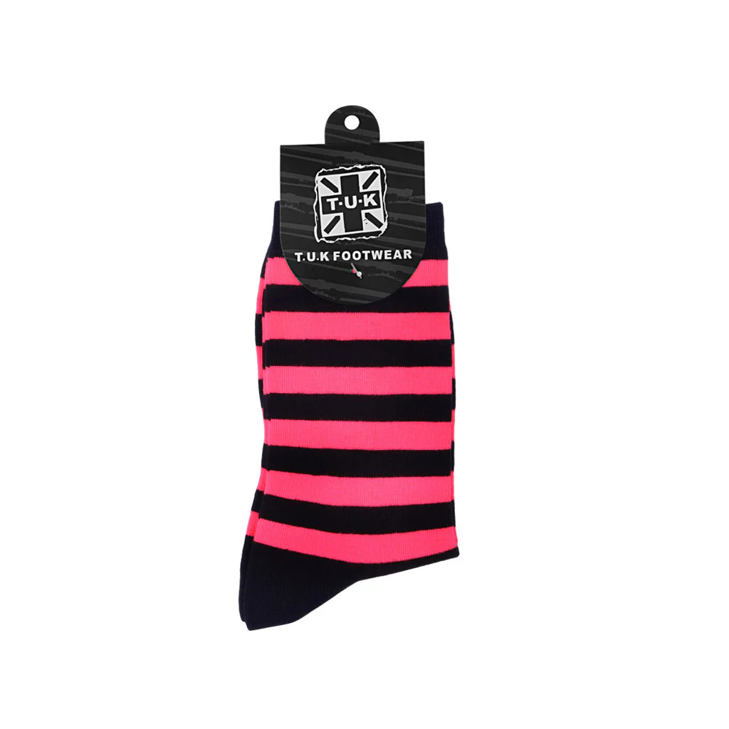 Crew Sock Black & Pink Stripe Women's - Image 3