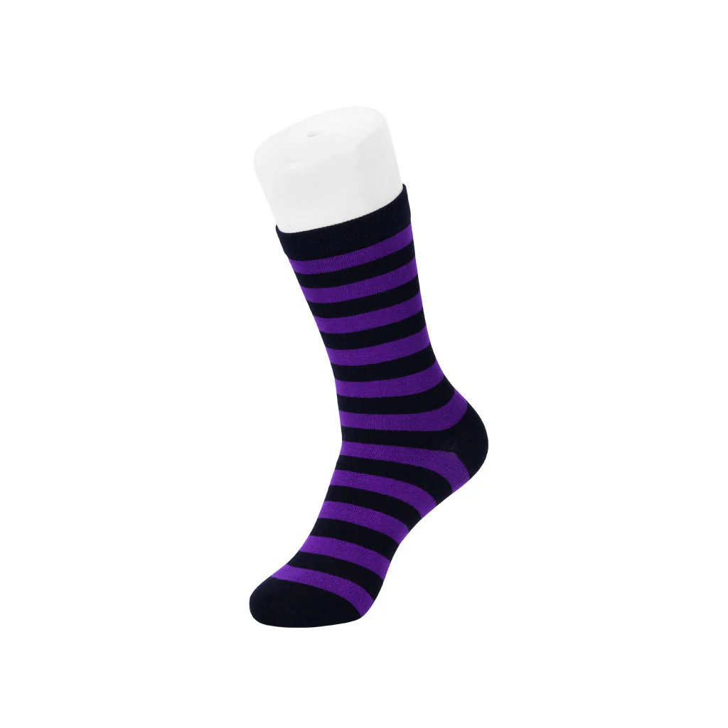 Crew Sock Black & Purple Stripe Women's
