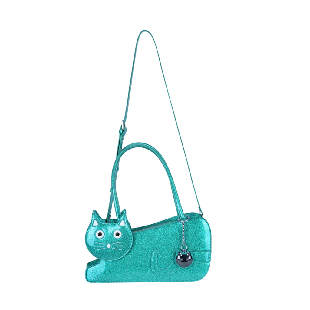 Kitty Handbag Teal Glitter - Image 5