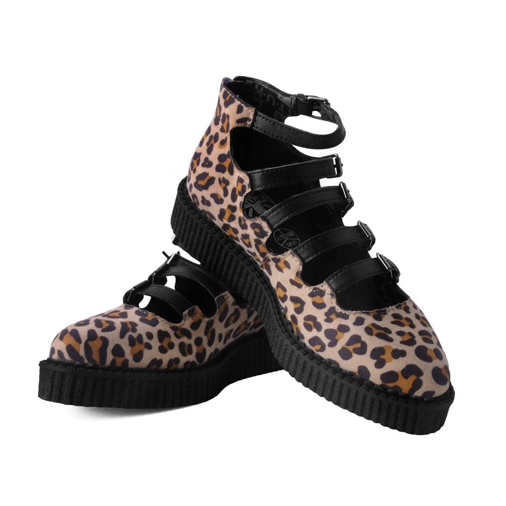Ballet Creeper Multi-Strap Leopard Vegan Suede - Image 3