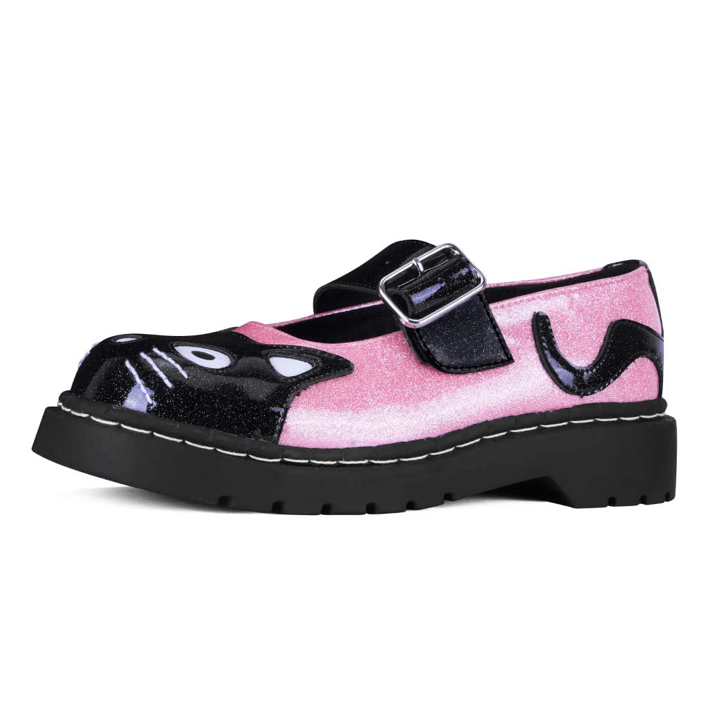 Mary Jane Kitty Black & Pink Glitter - Image 3