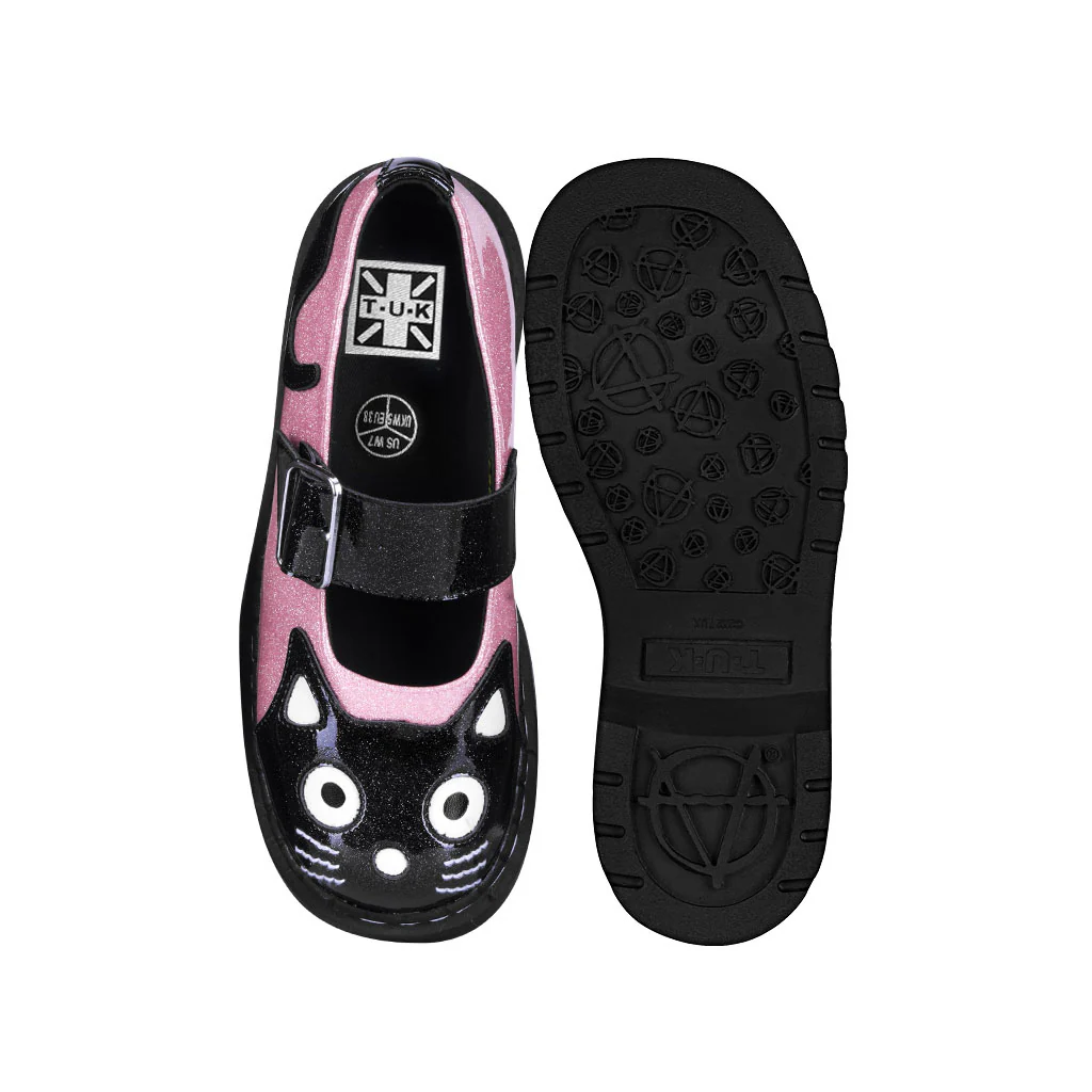 Mary Jane Kitty Black & Pink Glitter - Image 4