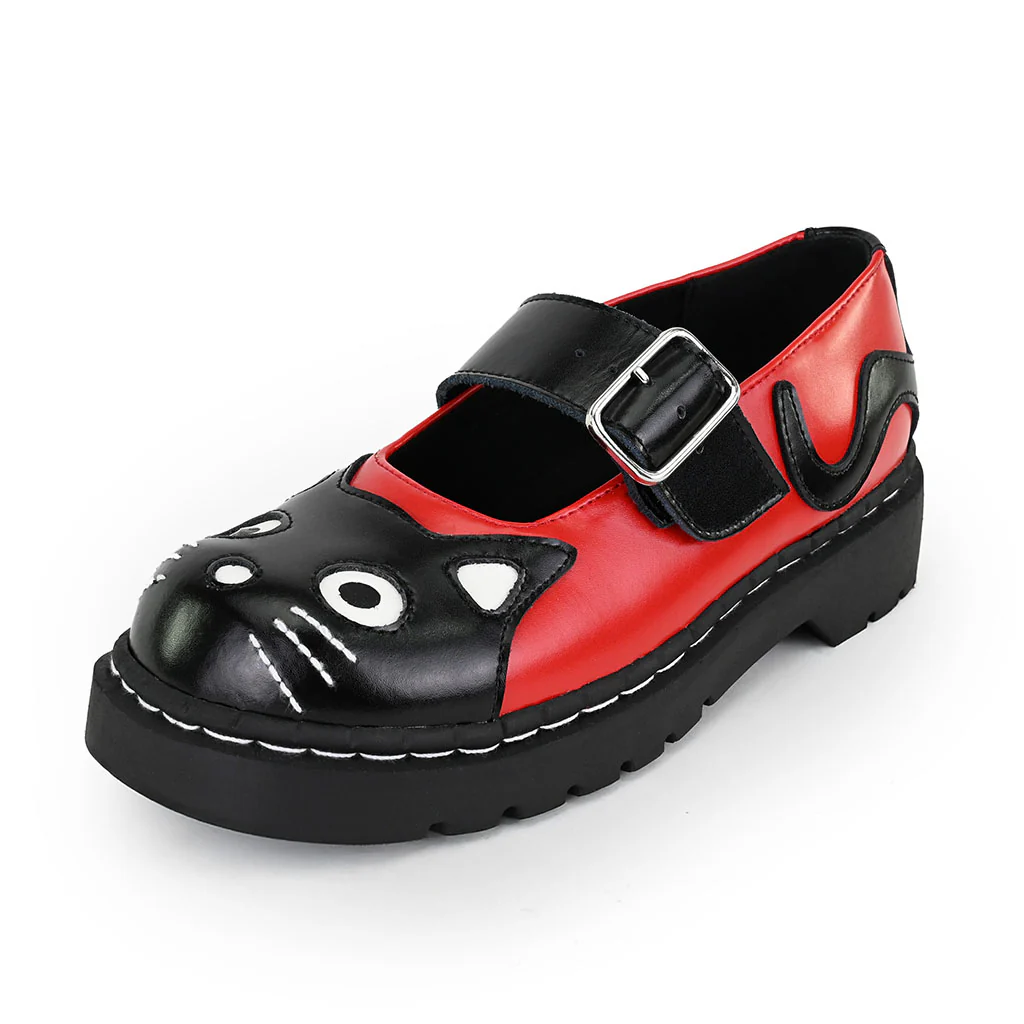 Mary Jane Kitty Black & Red Leather - Image 3