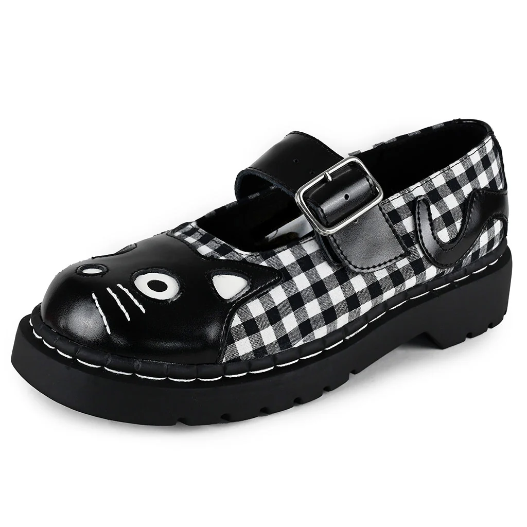 Mary Jane Kitty Black & White Gingham - Image 4