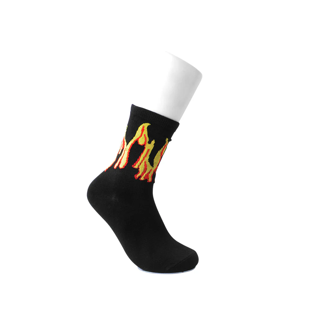 Crew Sock Orange Flames Men's - Image 3