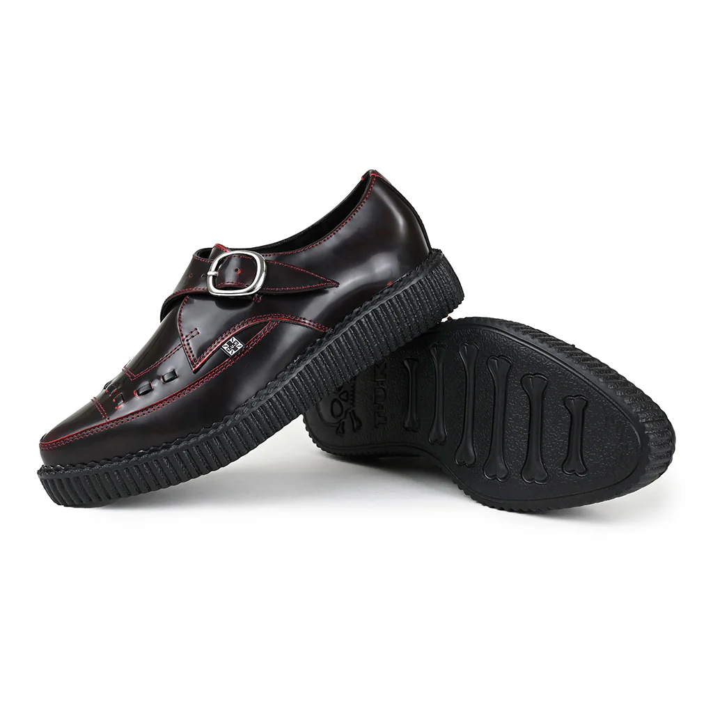 Pointed Creeper Burgundy Rub Off Leather - Image 3