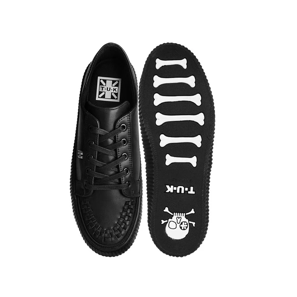 Ribbed Sole Sneaker Black Leather - Image 4