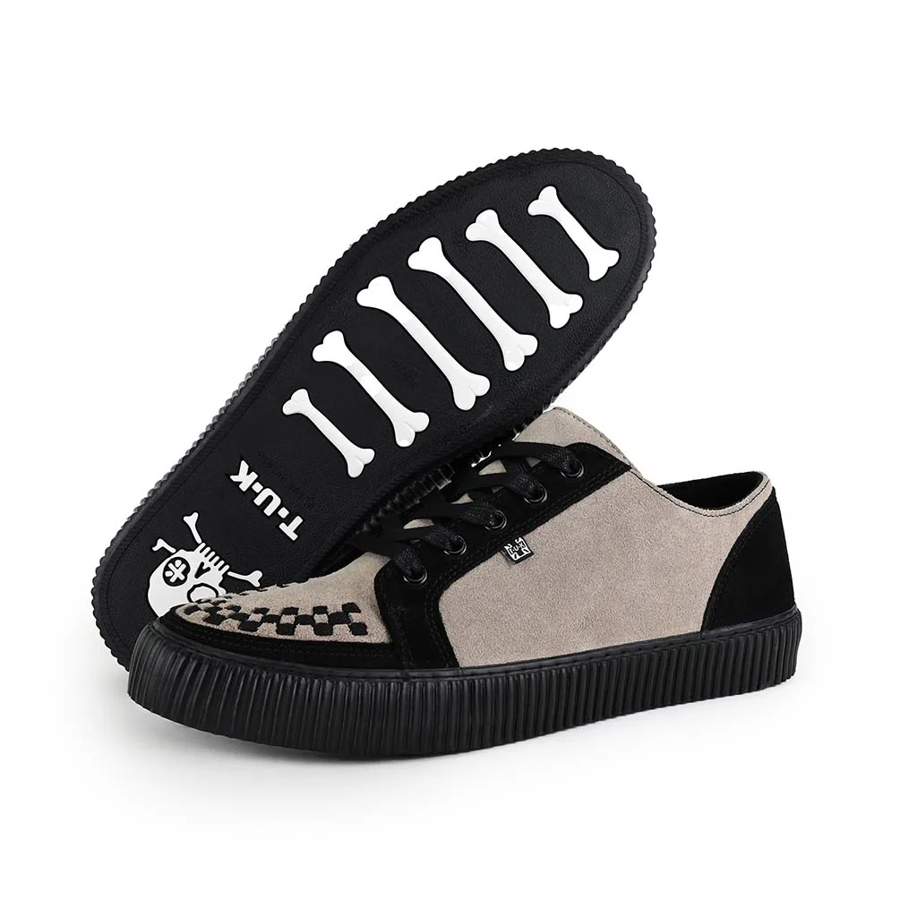 Ribbed Sole Sneaker Taupe & Black Suede - Image 3