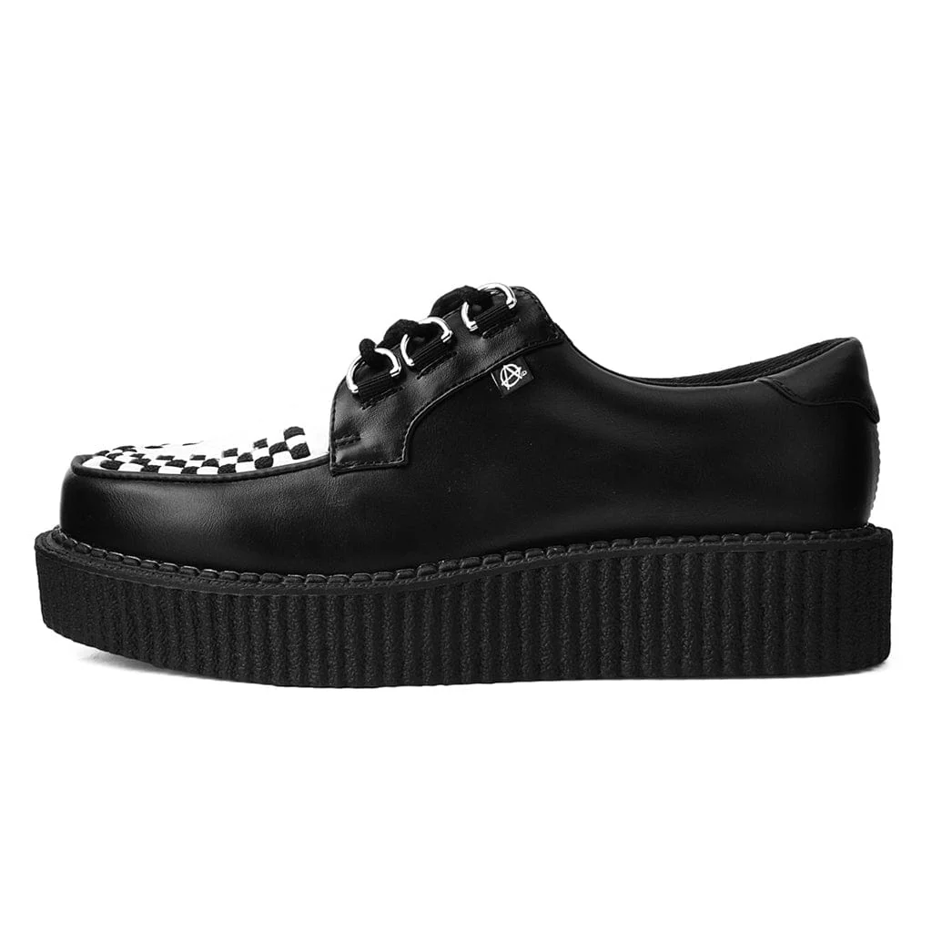 Anarchic Creeper Black & White Vegan Faux Leather