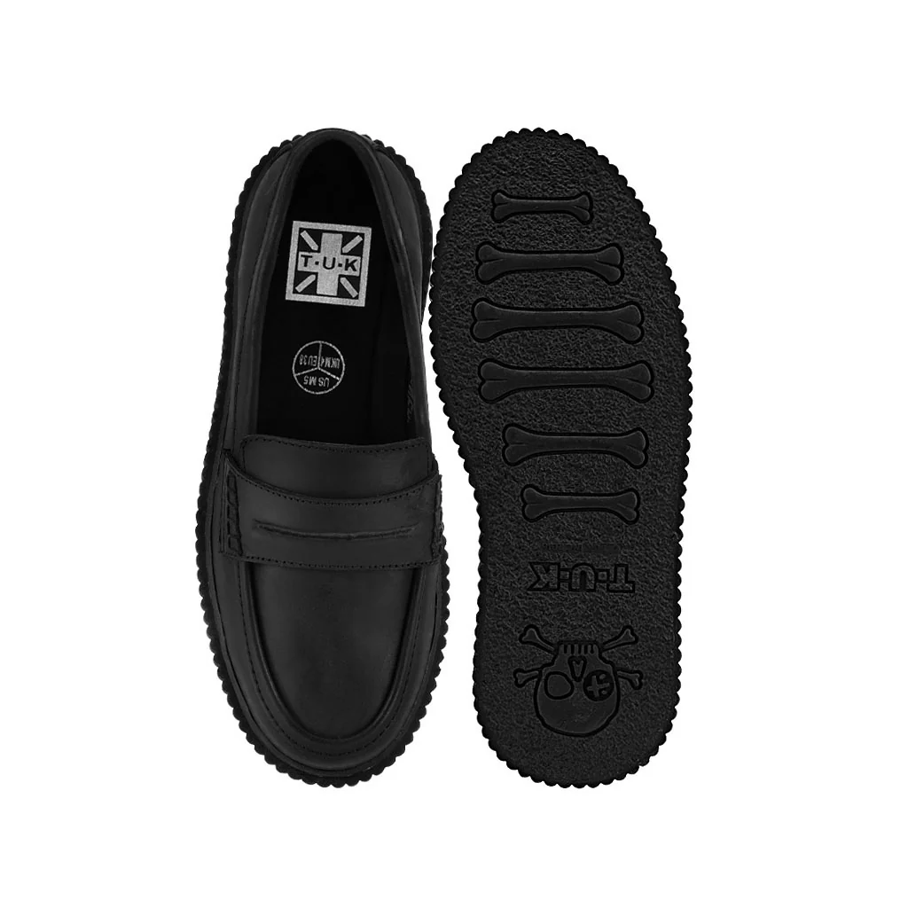 Vintage Creeper Black Leather Loafer - Image 5