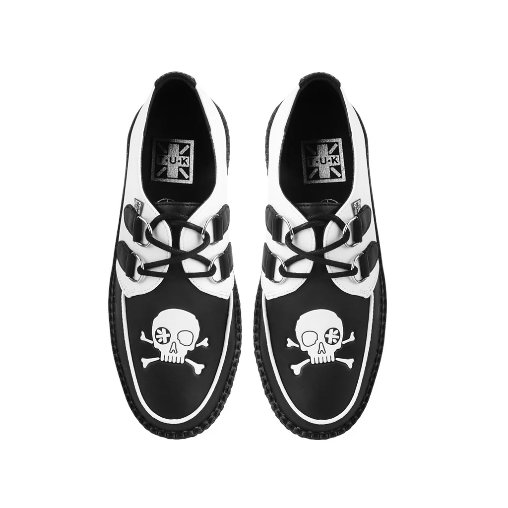 Viva High Creeper Black & White Skull Print - Image 5