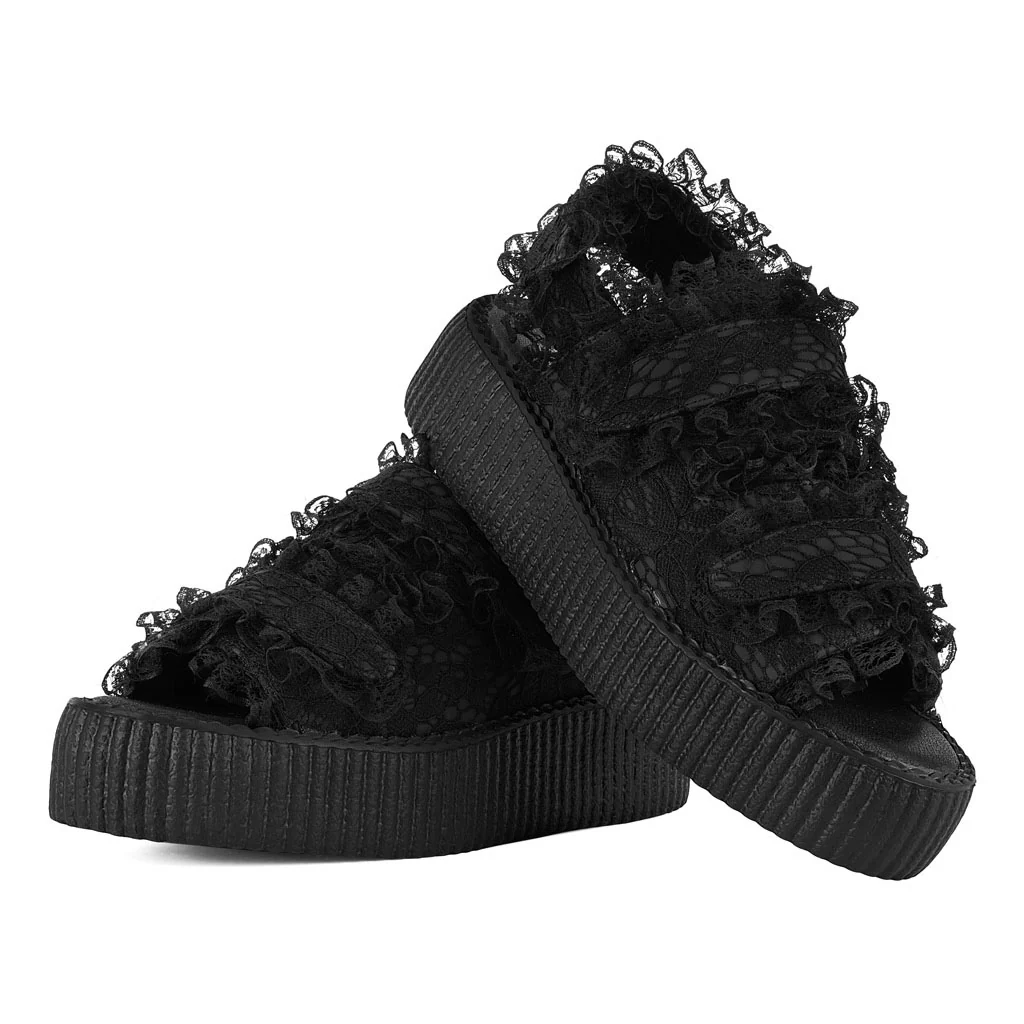 Viva High Gothic Lace Sandal Black - Image 3