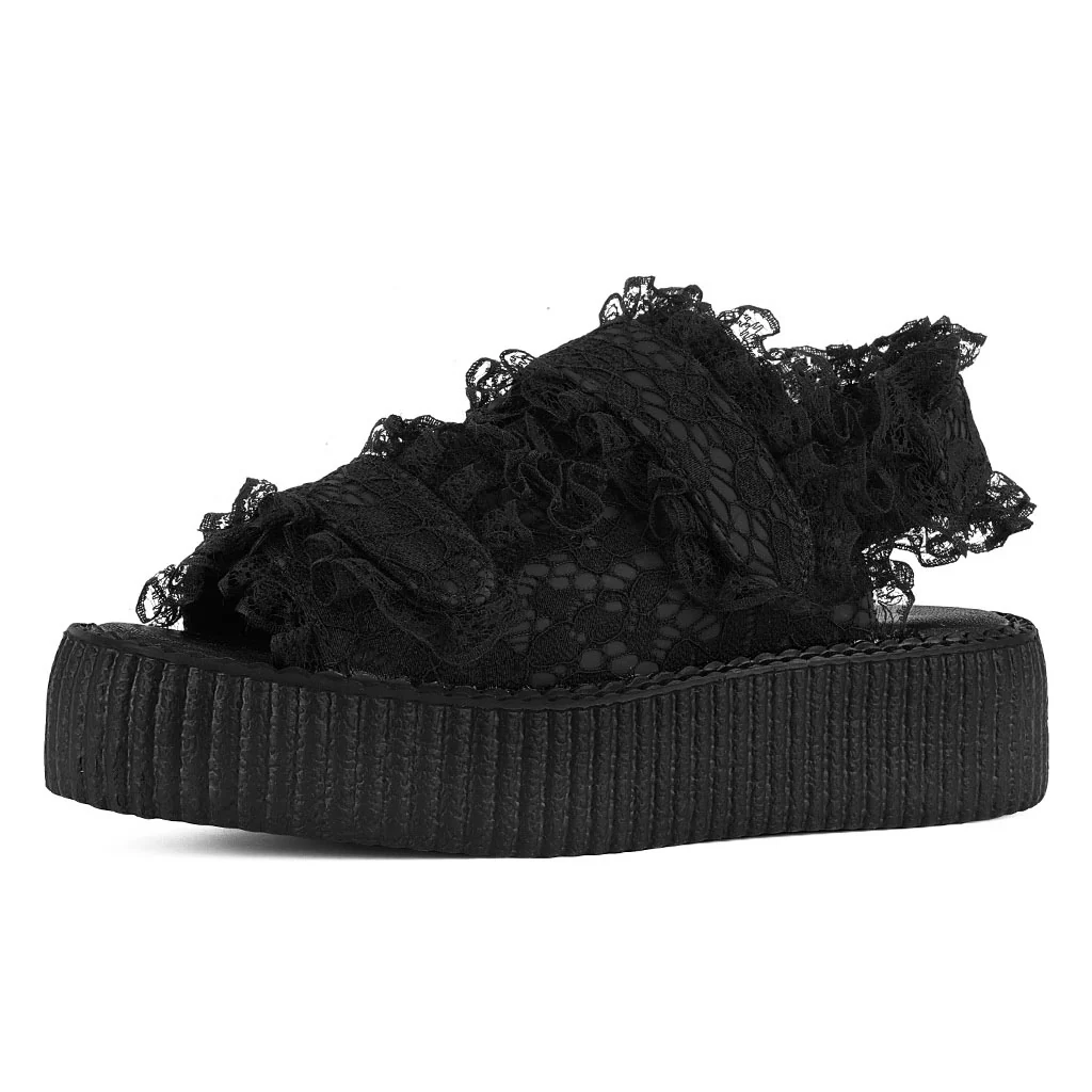 Viva High Gothic Lace Sandal Black - Image 4