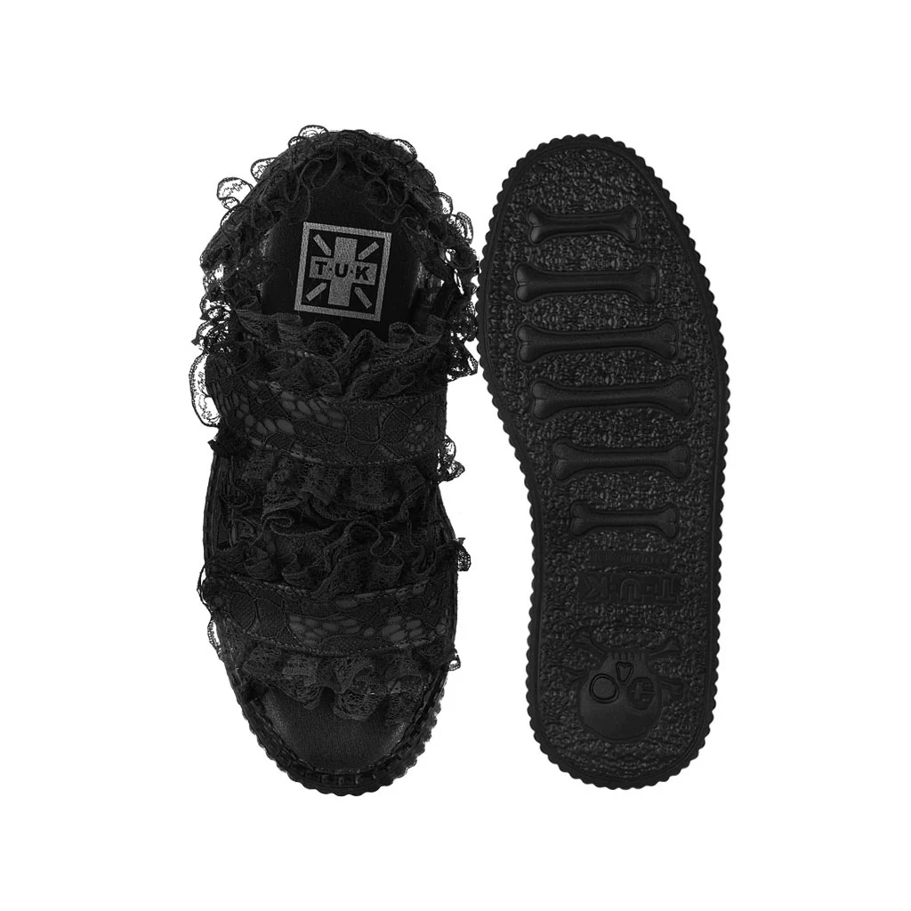 Viva High Gothic Lace Sandal Black - Image 6