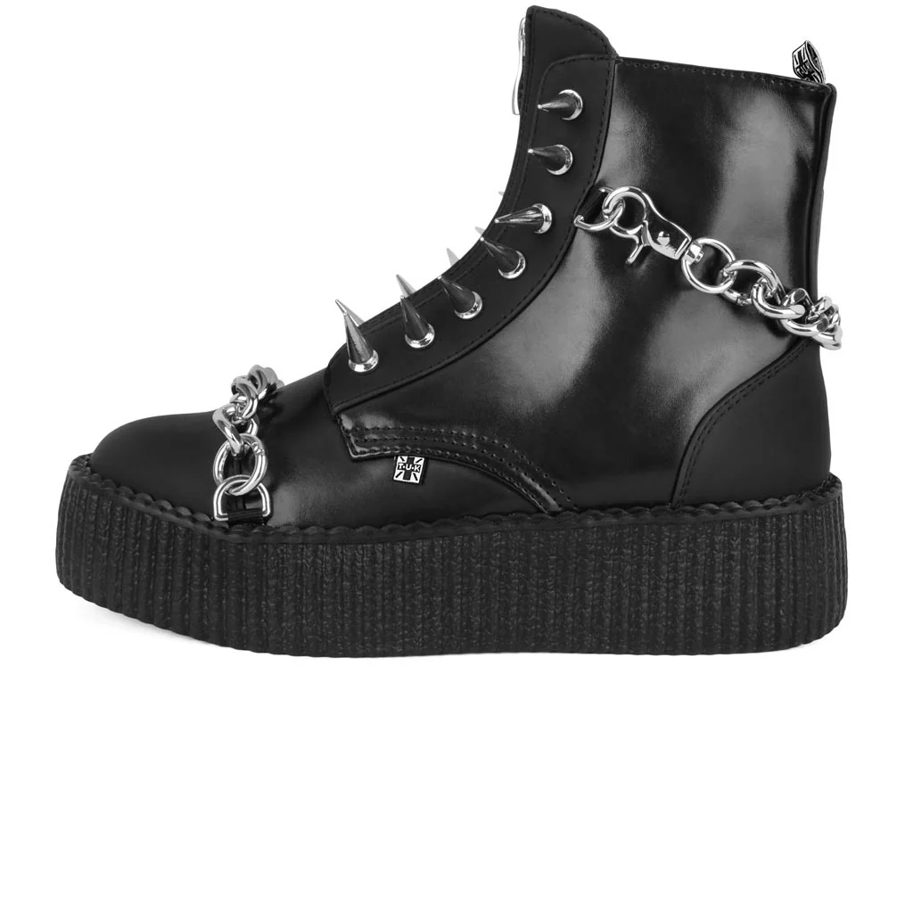 Viva High Spiked Black Zipper Boot TUKskin™