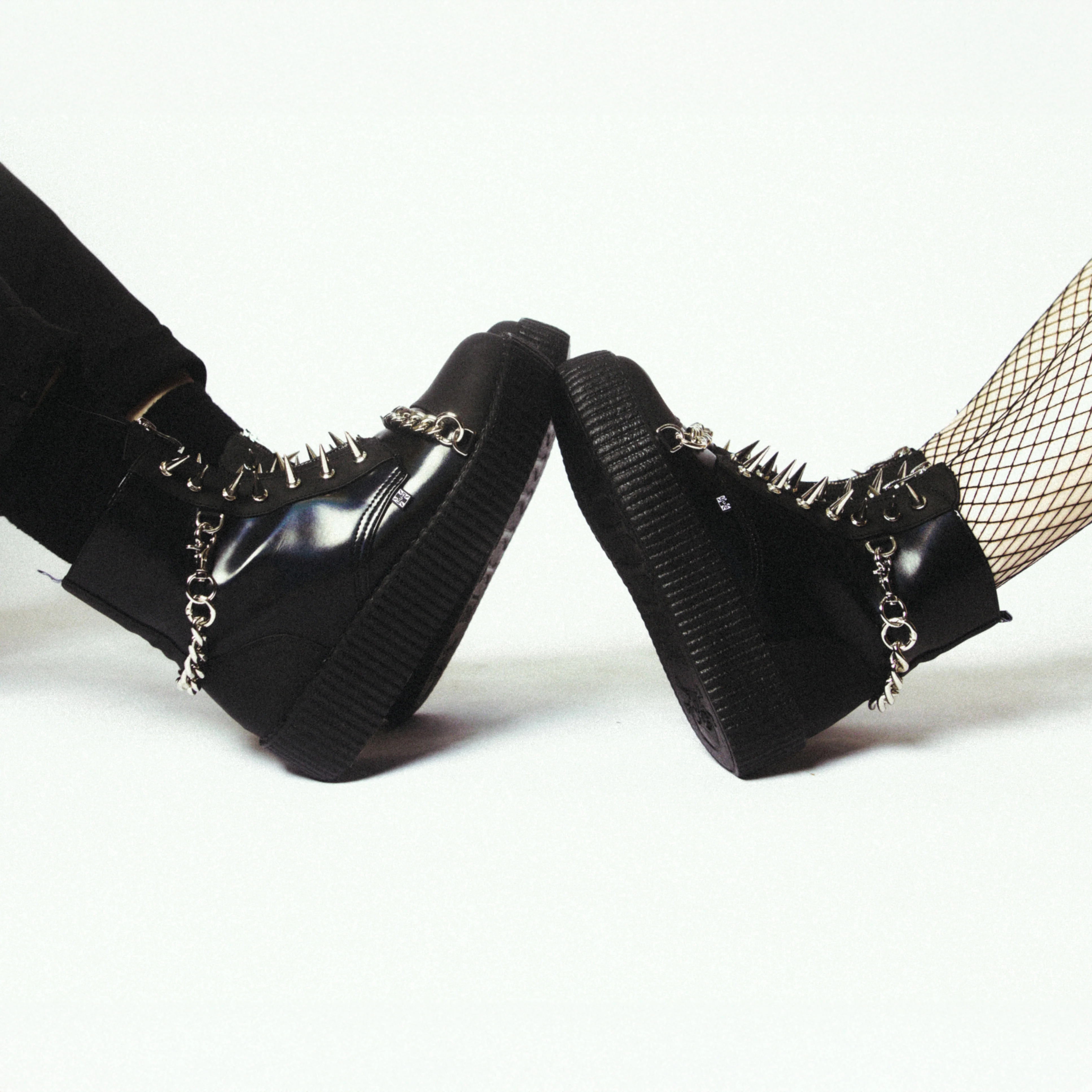 Viva High Spiked Black Zipper Boot TUKskin™ - Image 2