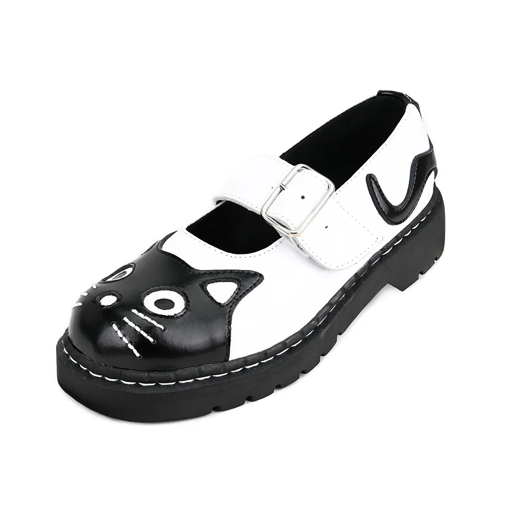 Mary Jane Kitty Black & White Leather - Image 3